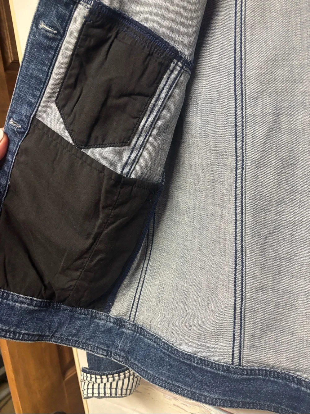 kate spade denim jacket with pink label